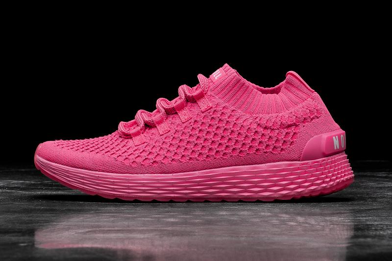 Pink Nobull Neon Reflective Knit Runner Women\'s Running Shoes | CA F1804D